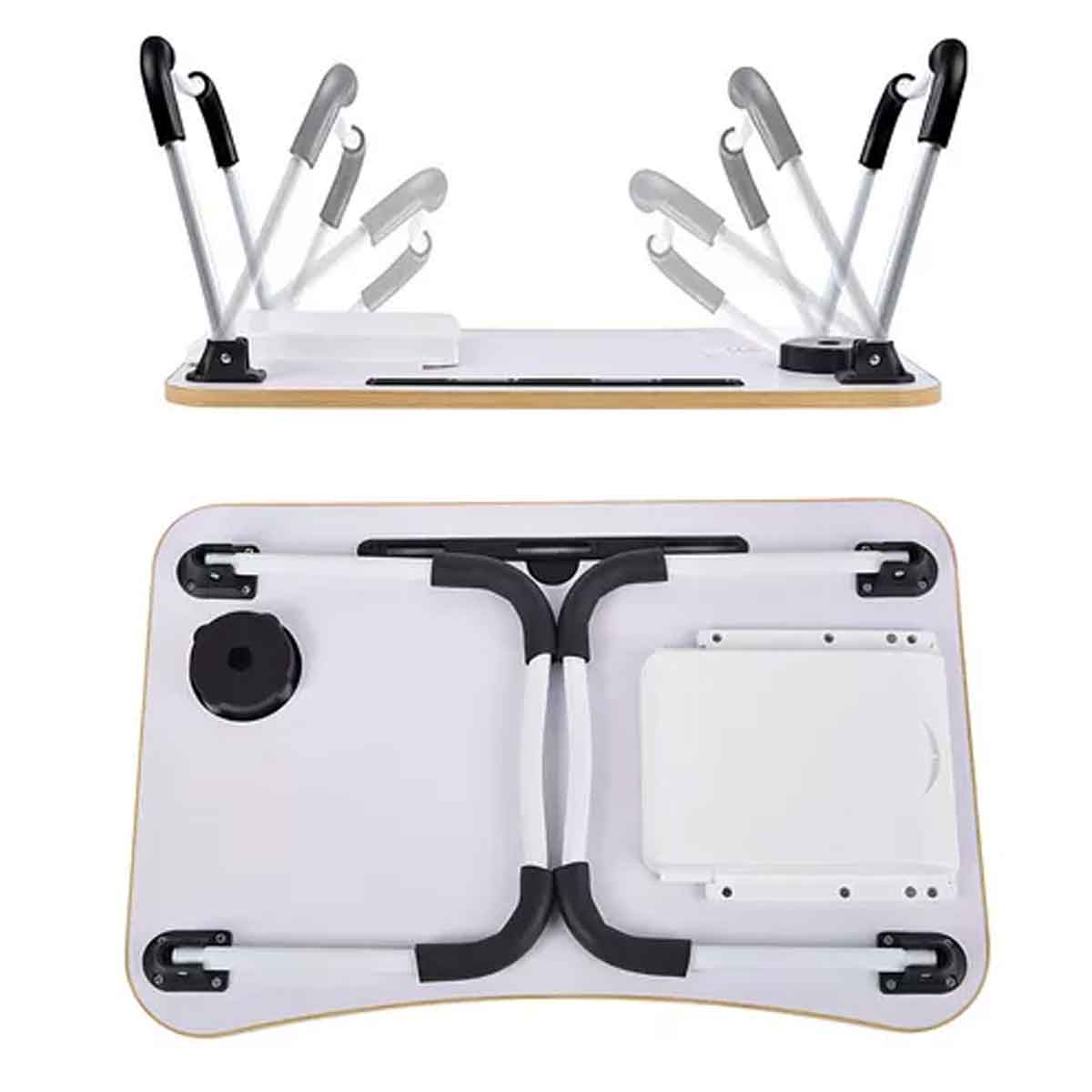 Mesa Dobrável para Notebook com Suporte para Tablet e Copo