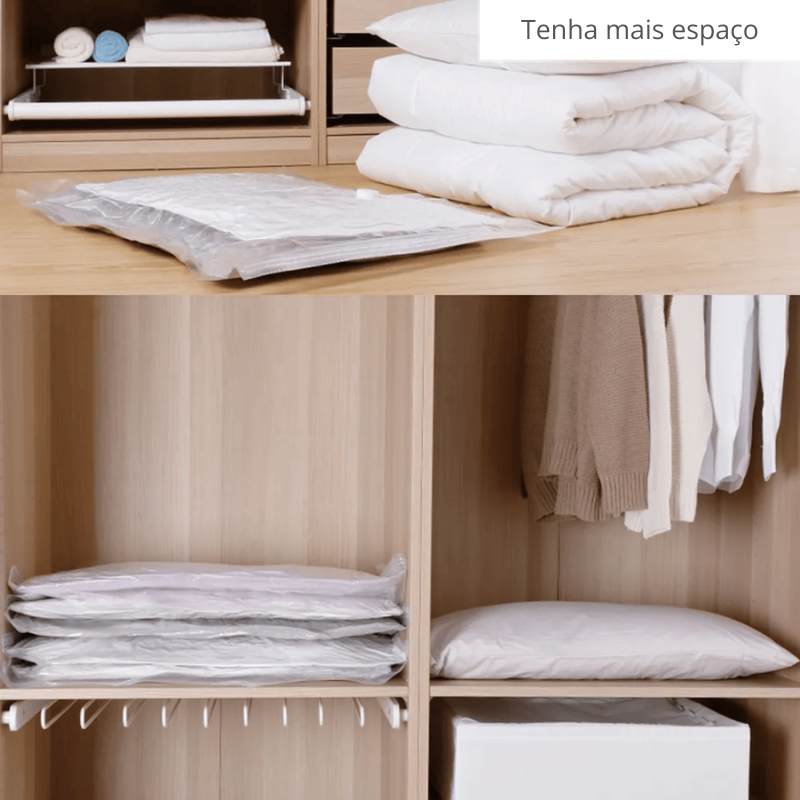 [5 unidades] - Sacos a Vácuo Tamanho 50x60cm + Bomba a Vácuo de Brinde