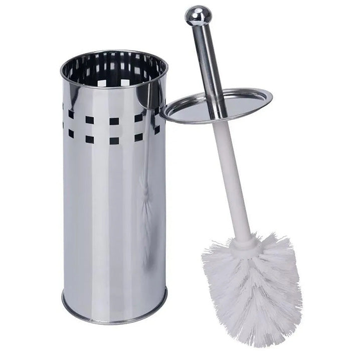 Kit Lixeira 5 litros e Escova Sanitária Aço Inox Premium [Fechamento SUAVE]