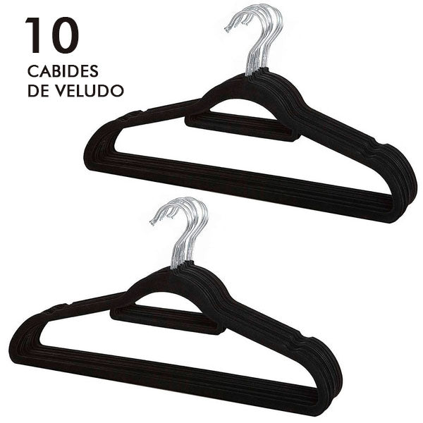 Kit 10 Cabides Veludo Ultrafinos Antideslizante Slim Promo