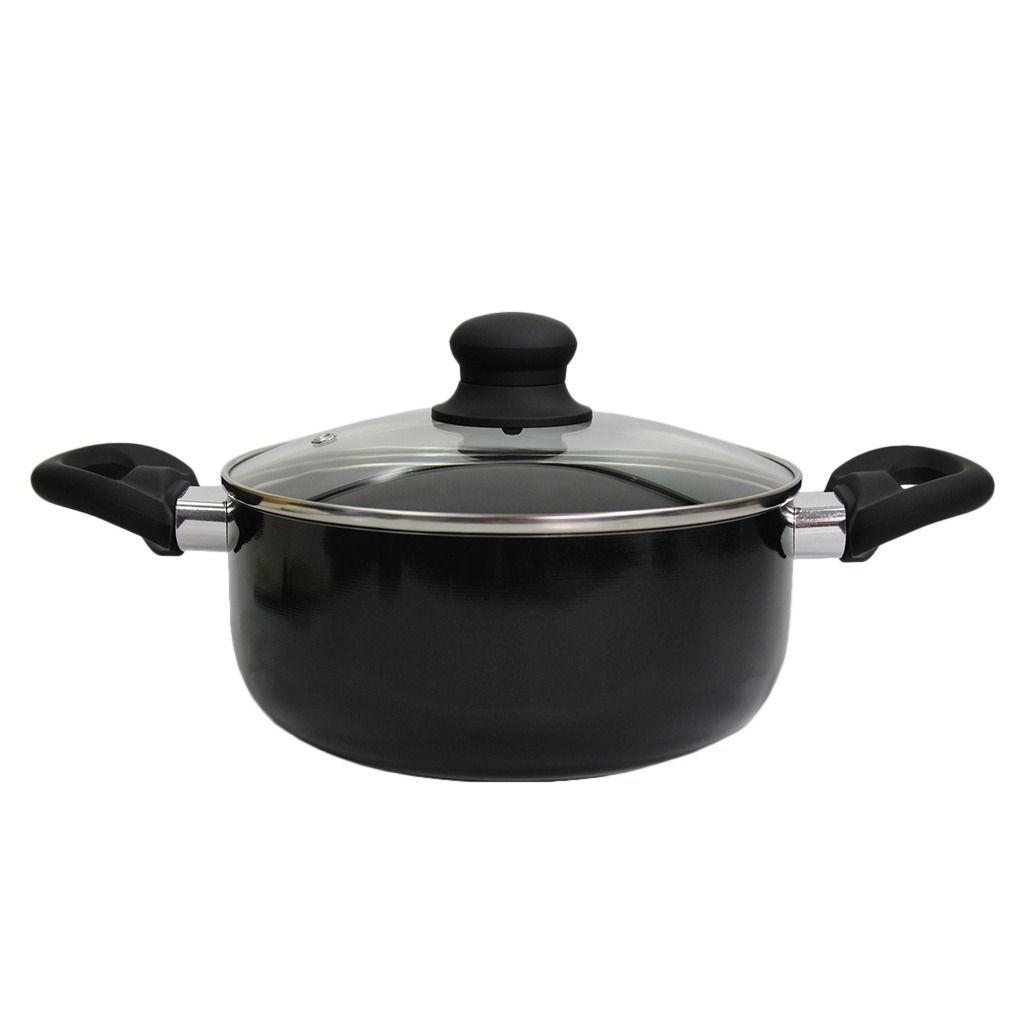 Conjunto 5 Panelas Revestimento Cerâmico para Fogão de Indução e cabo Silicone BLACK