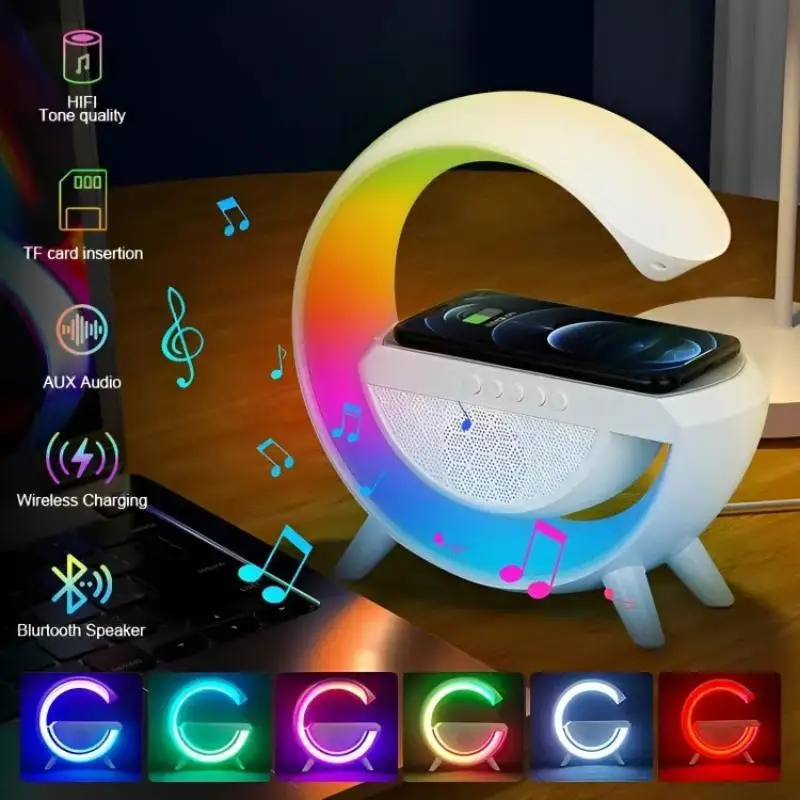 Caixa de Som, Carregador e Luminária Multifuncional Bluetooth