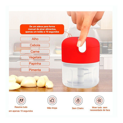 Mini Processador Triturador de Alimentos Elétrico USB